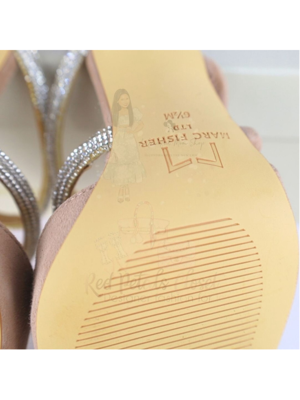 Marc Fisher Women's Candy High Heel Mules Natural Size 6.5- 0214 - Picture 9 of 16